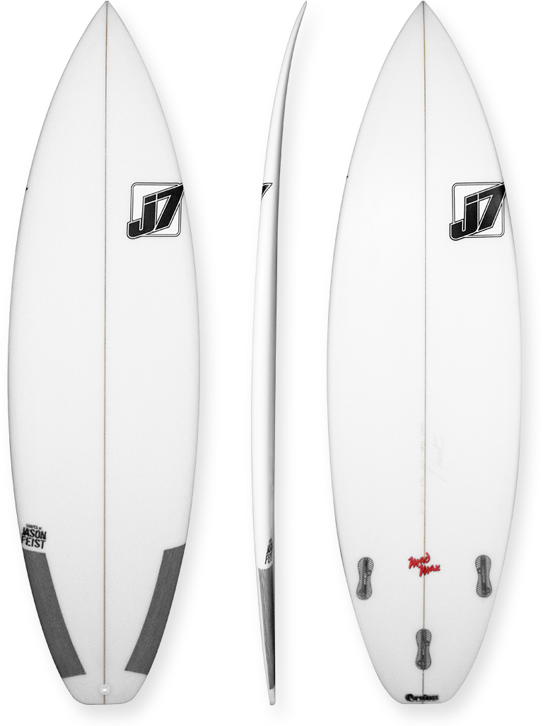 White Surfboard Triple Fin Setup