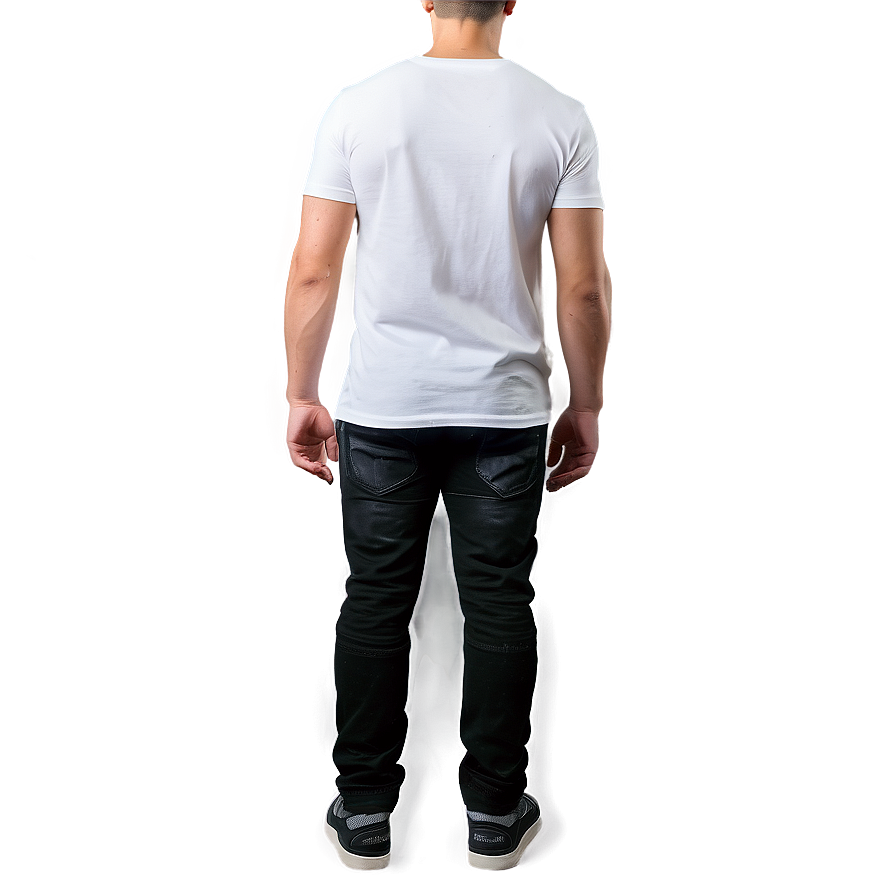 White T-shirt Mockup On Model Png 06132024