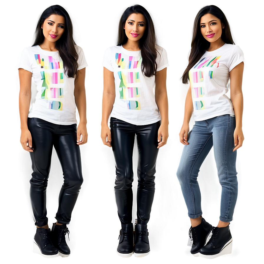 White T-shirt Outfit Idea Png Rxc