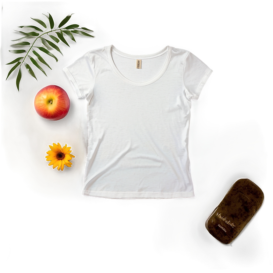 White T-shirt Top View Png Gki