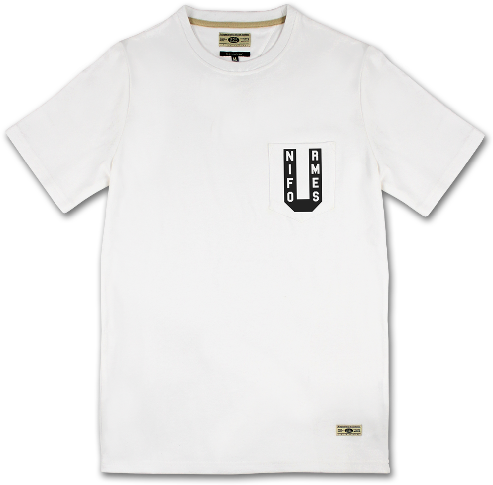 White T Shirtwith Graphic Pocket Print