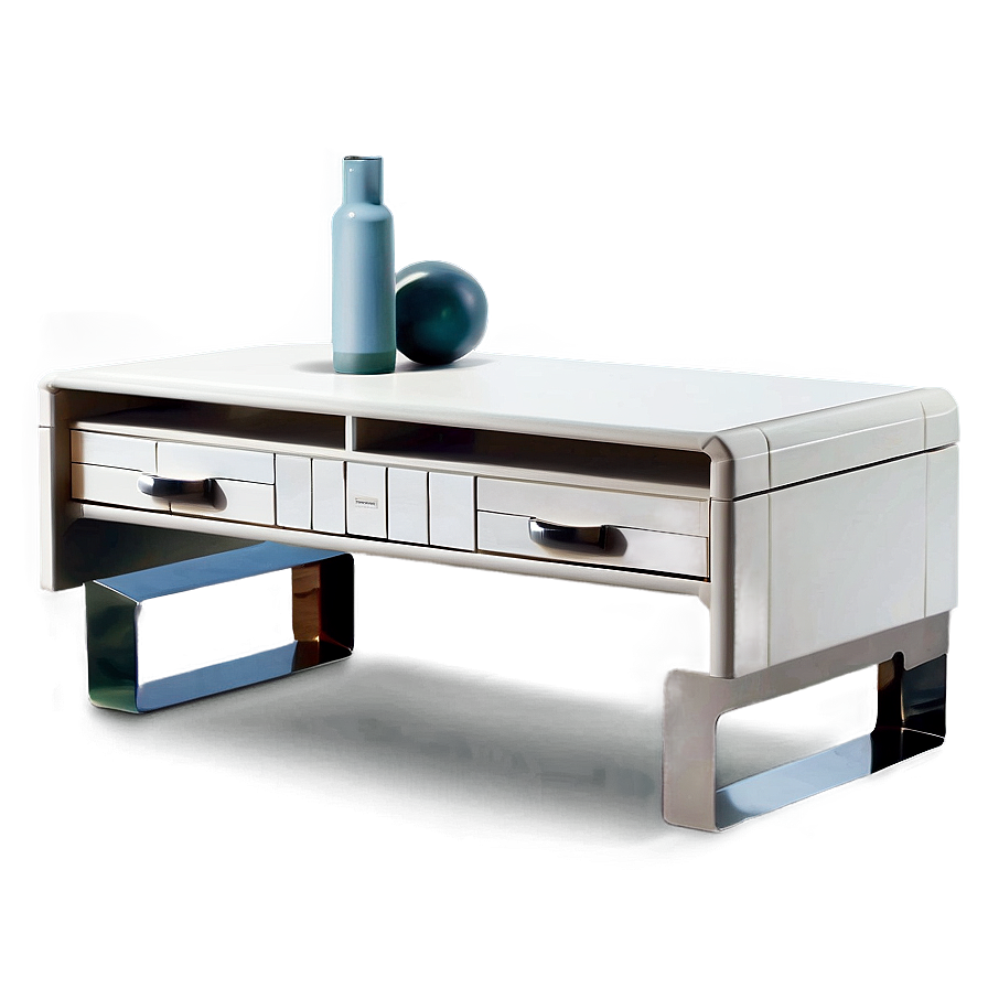 White Table With Drawers Png 06122024