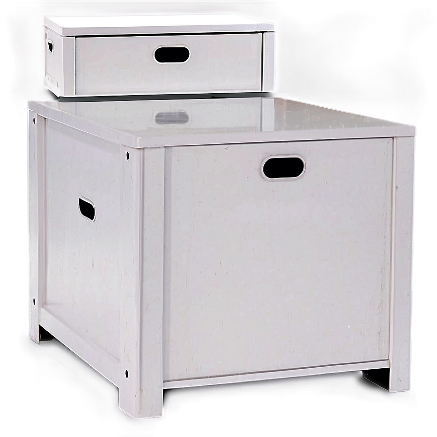 White Table With Storage Png 06122024