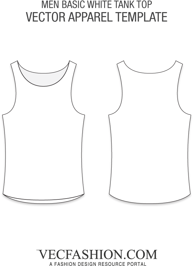 White Tank Top Vector Template