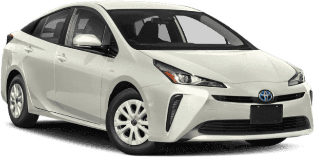 White Toyota Prius Hybrid Car