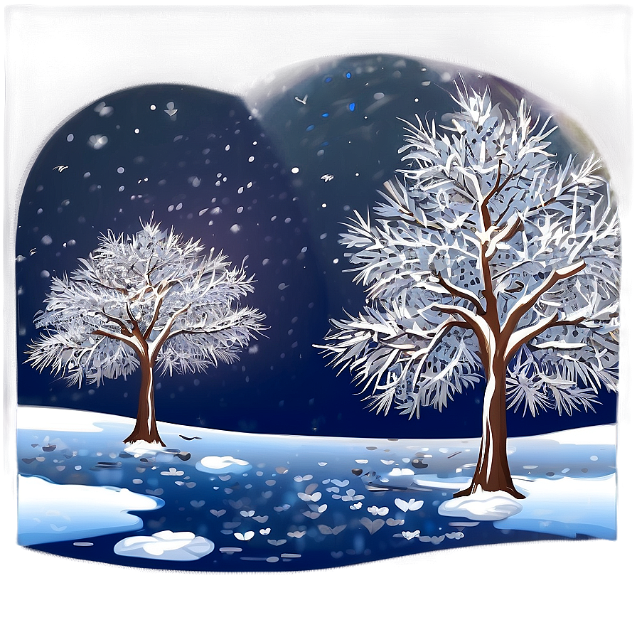 White Tree At Night Scene Png 72