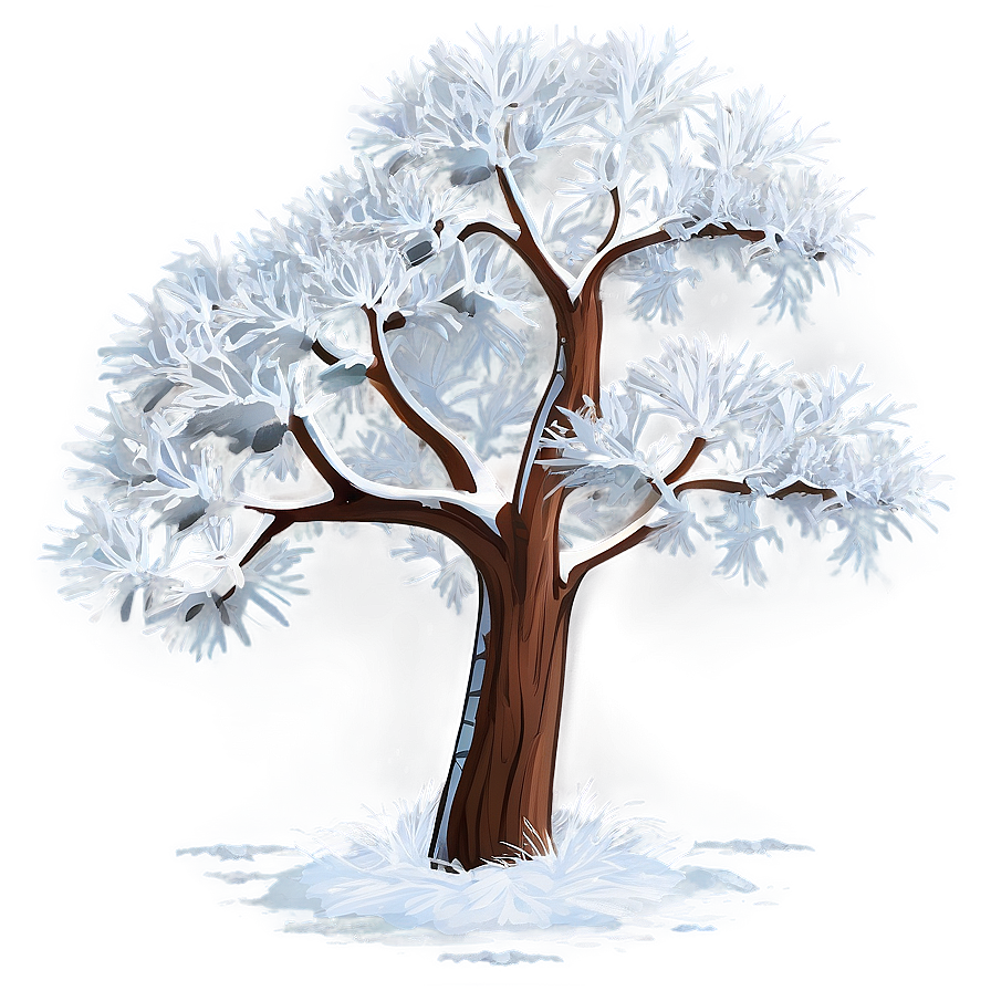 White Tree In Winter Wonderland Png 45