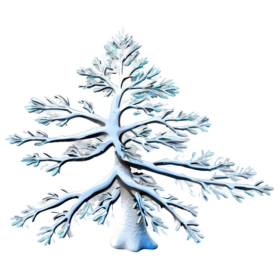 White Tree In Winter Wonderland Png Bwq31