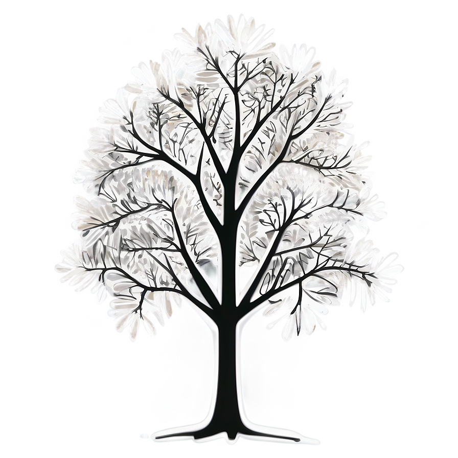 White Tree Outline Clipart Png 94