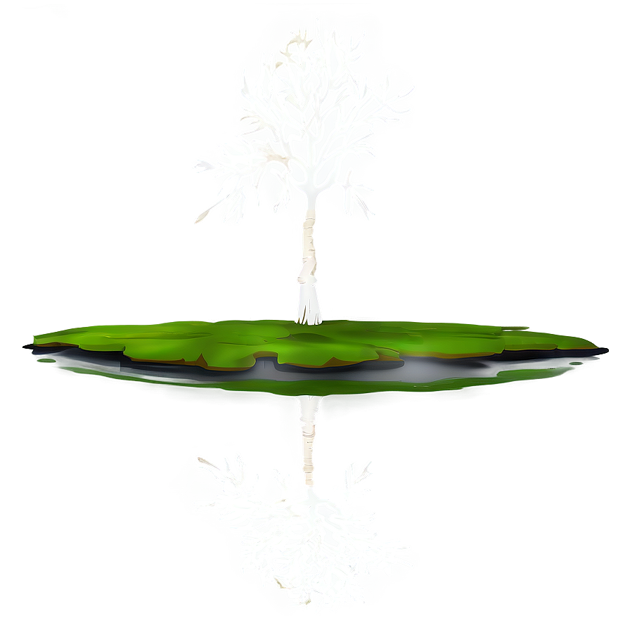 White Tree Reflection In Water Png 06252024