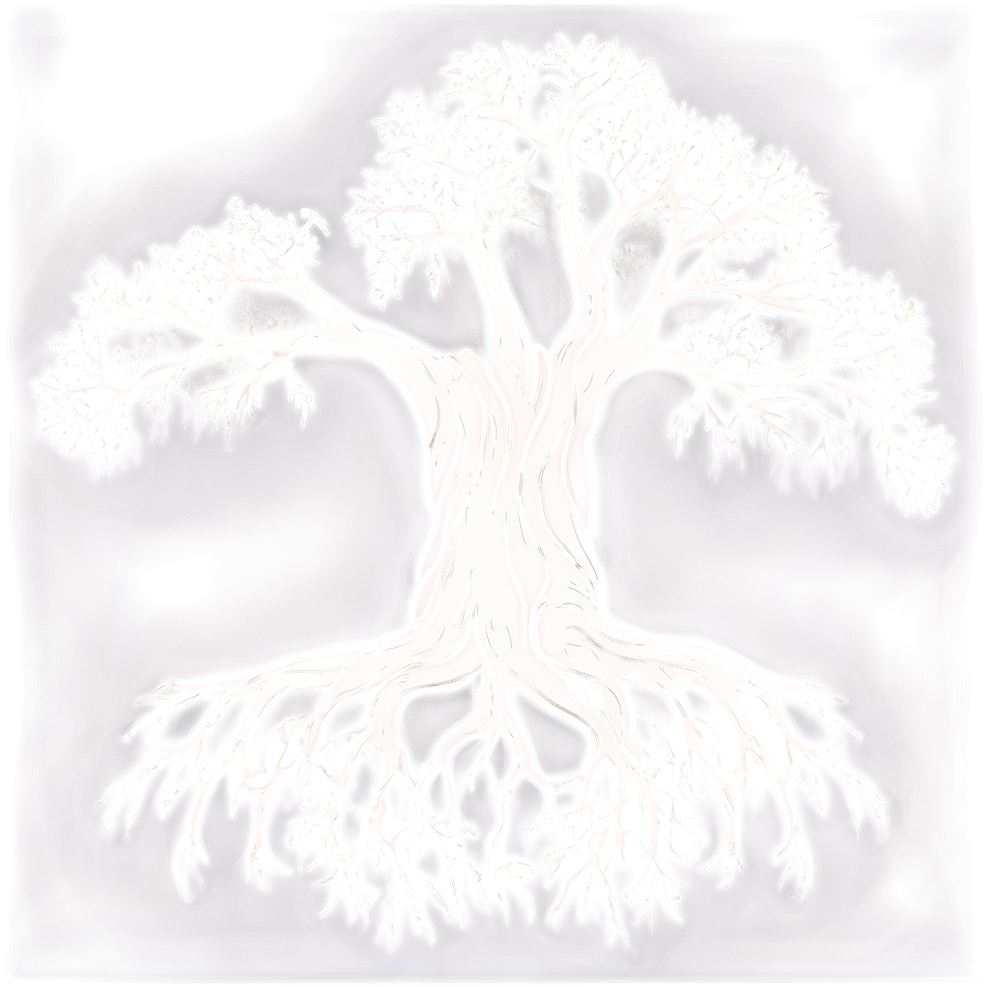 White Tree With Roots Vector Png 06252024