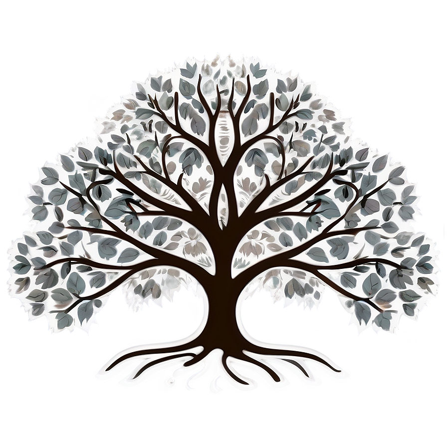 White Tree With Roots Vector Png 06252024