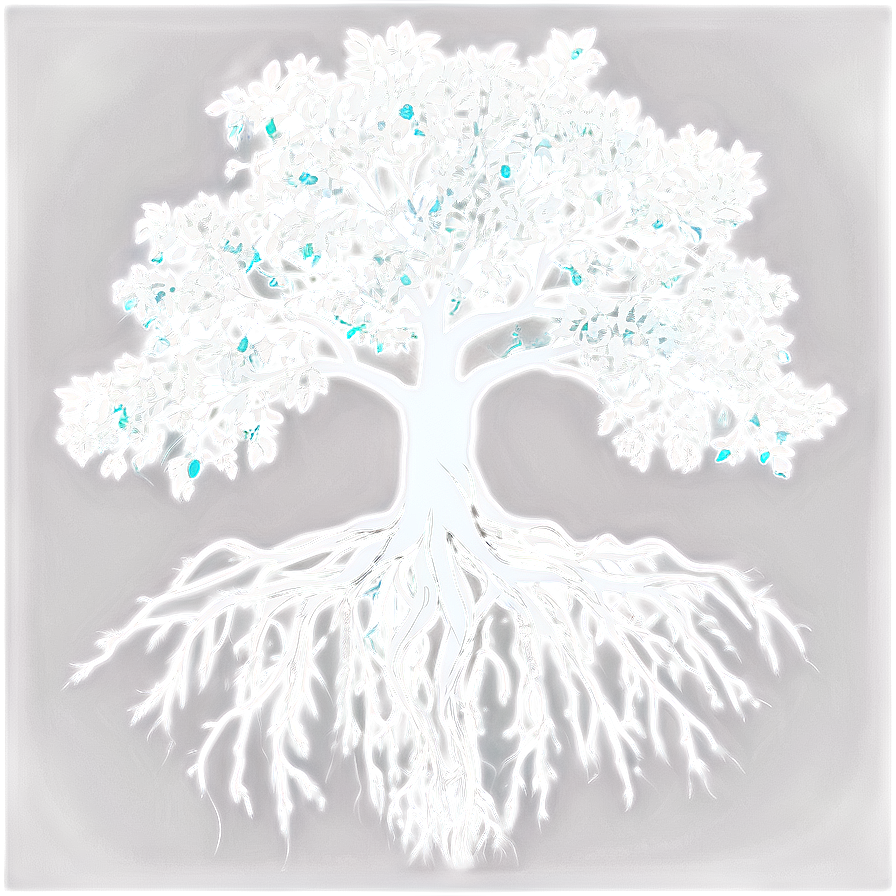 White Tree With Roots Vector Png Uvx