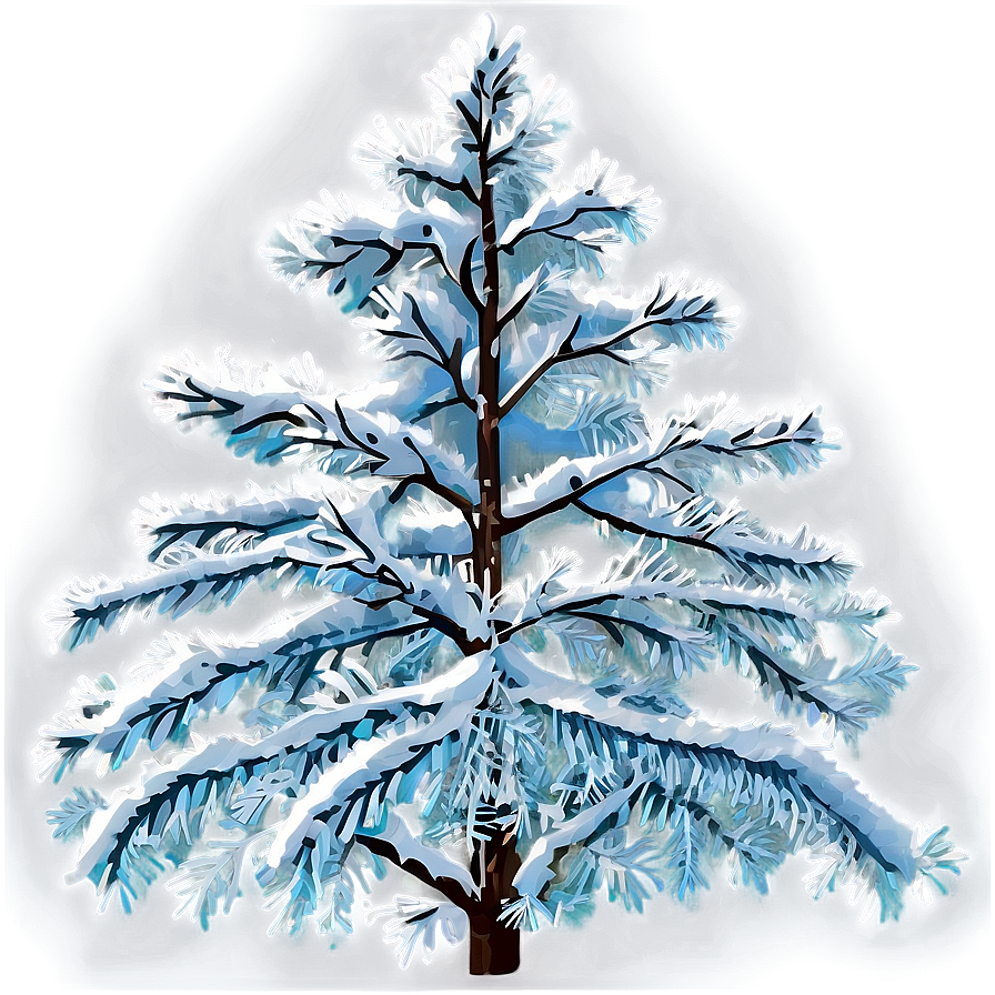 White Tree With Snowflakes Png Whb