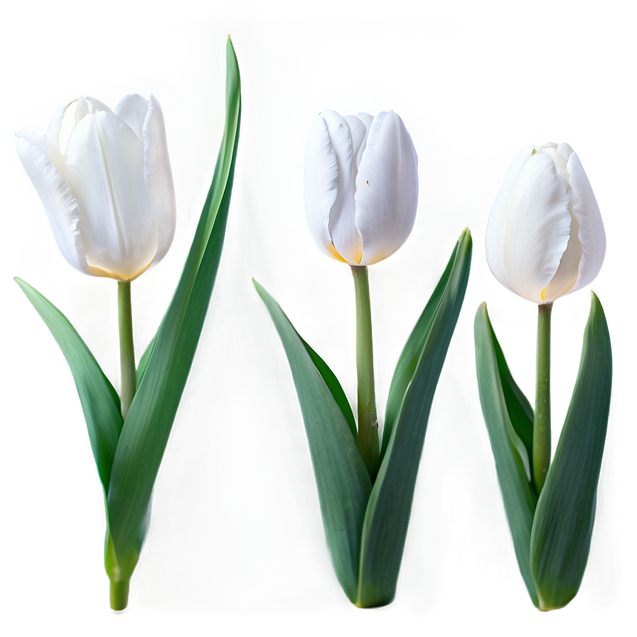 White Tulips Flowers Png 14