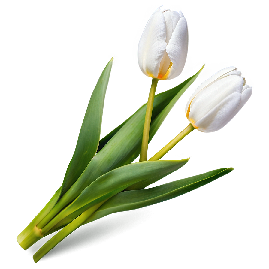 White Tulips Flowers Png 38