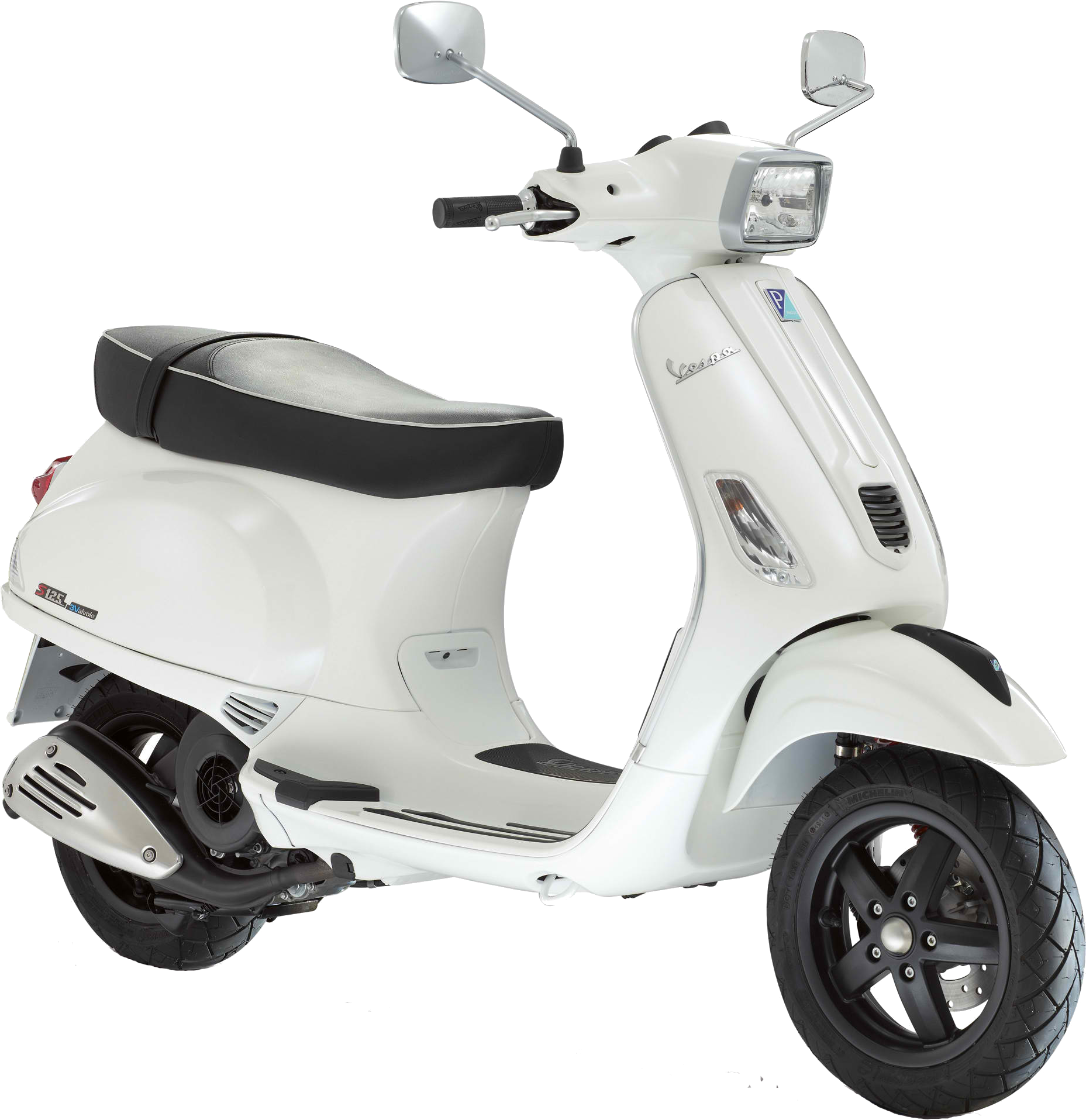 White Vespa Scooter Profile