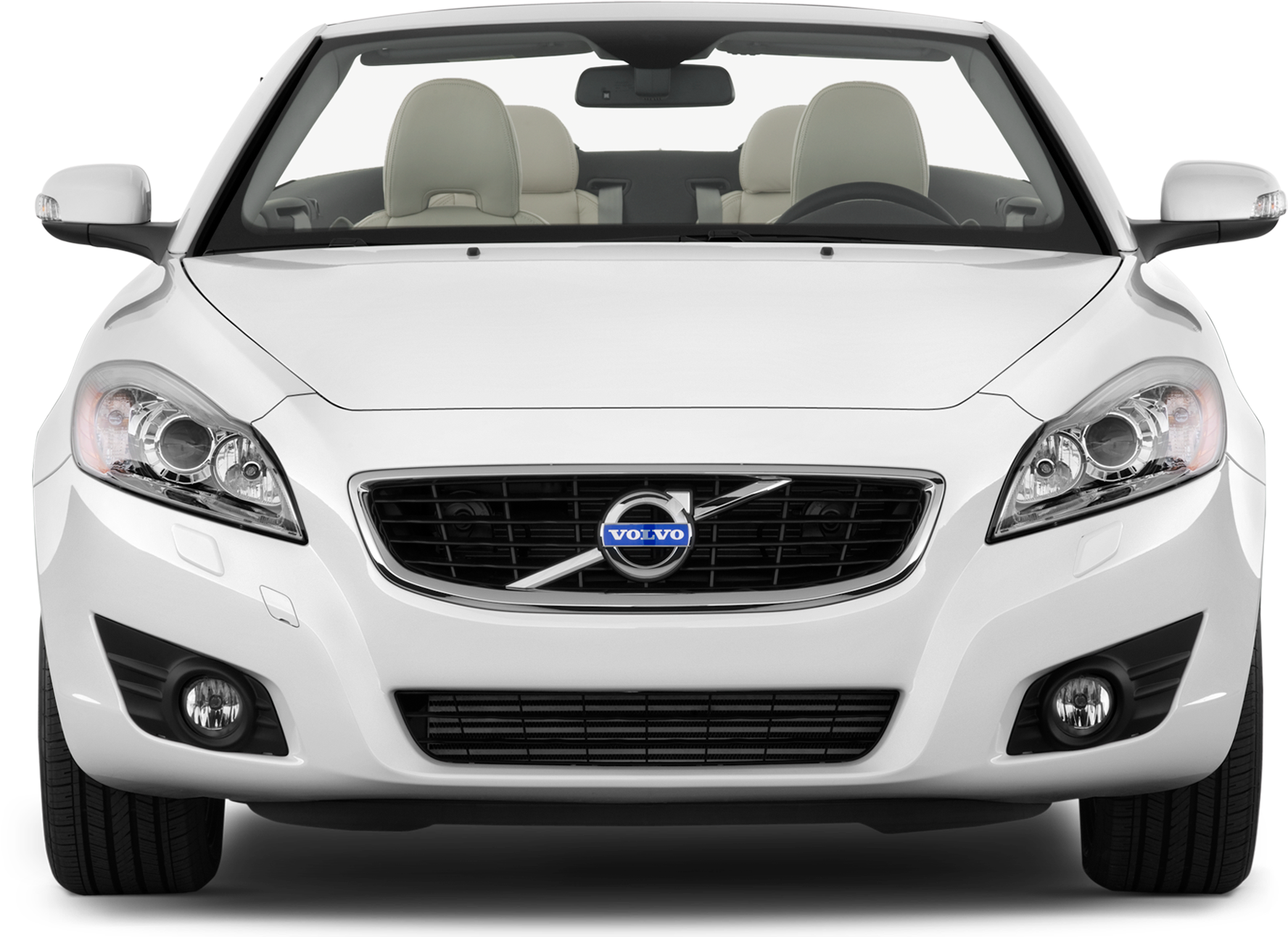 White Volvo Sedan Front View