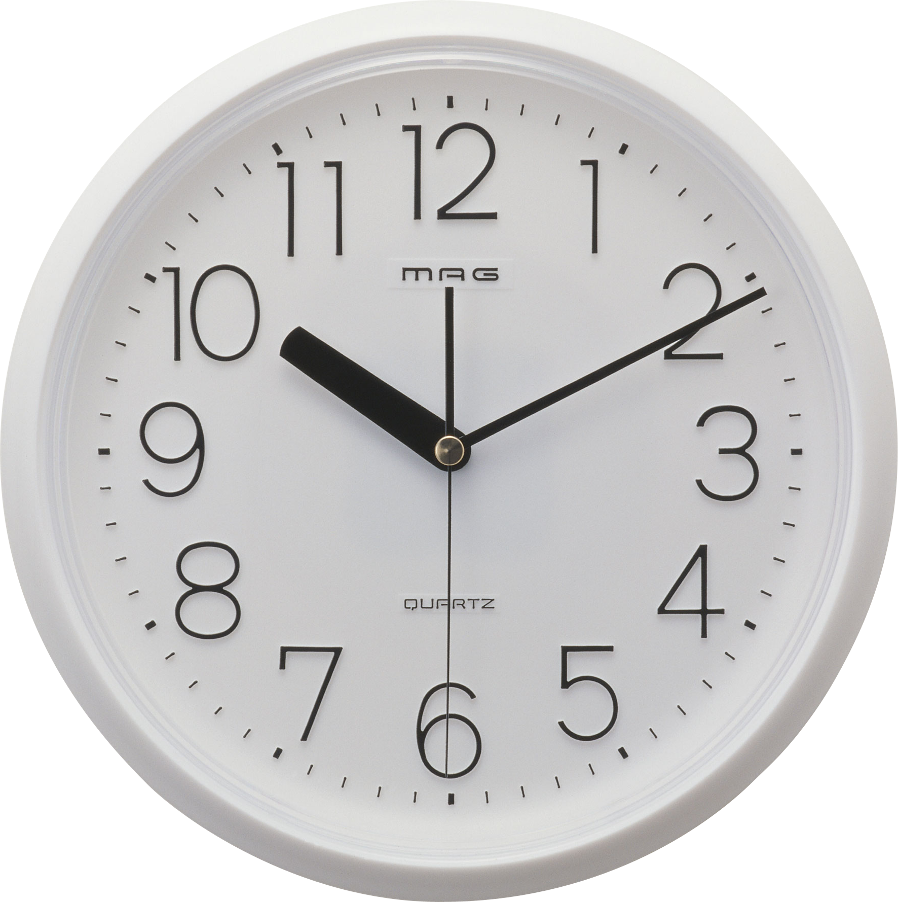 White Wall Clock Showing Ten Ten