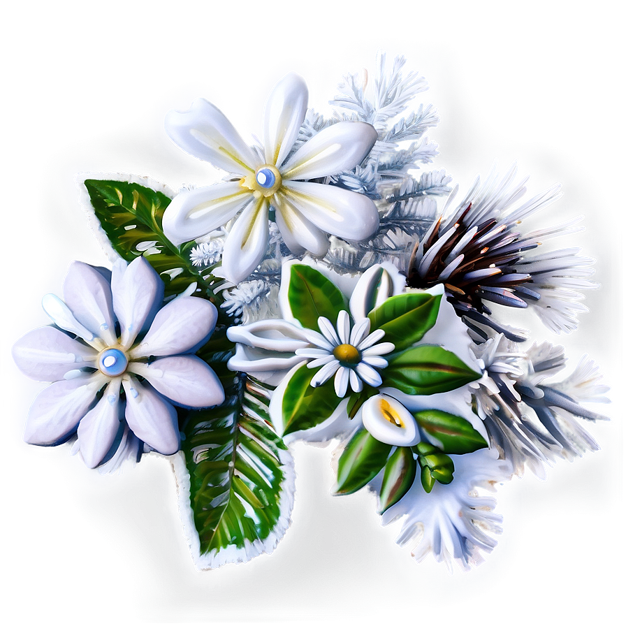 White Winter Flowers Png Njw27