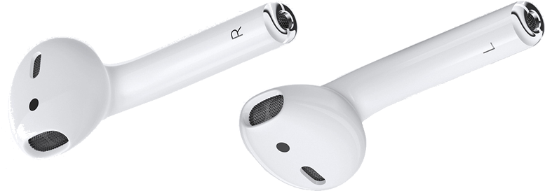 White Wireless Earbuds Floating Airpods