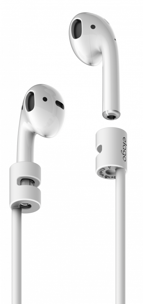 White Wireless Earbuds Isolated