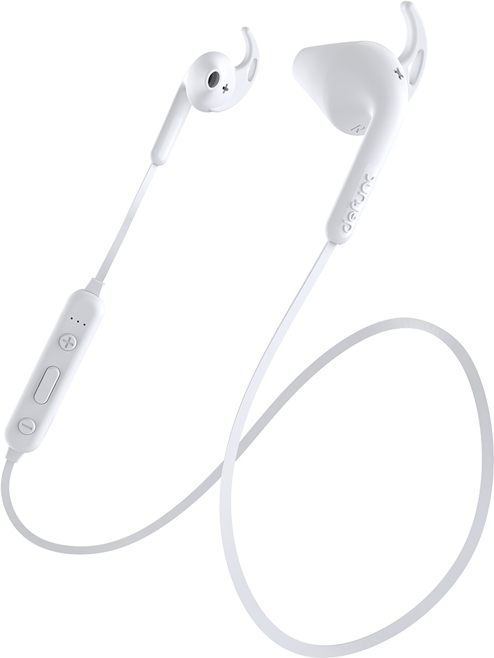 White Wireless Earbudswith Ear Hooks