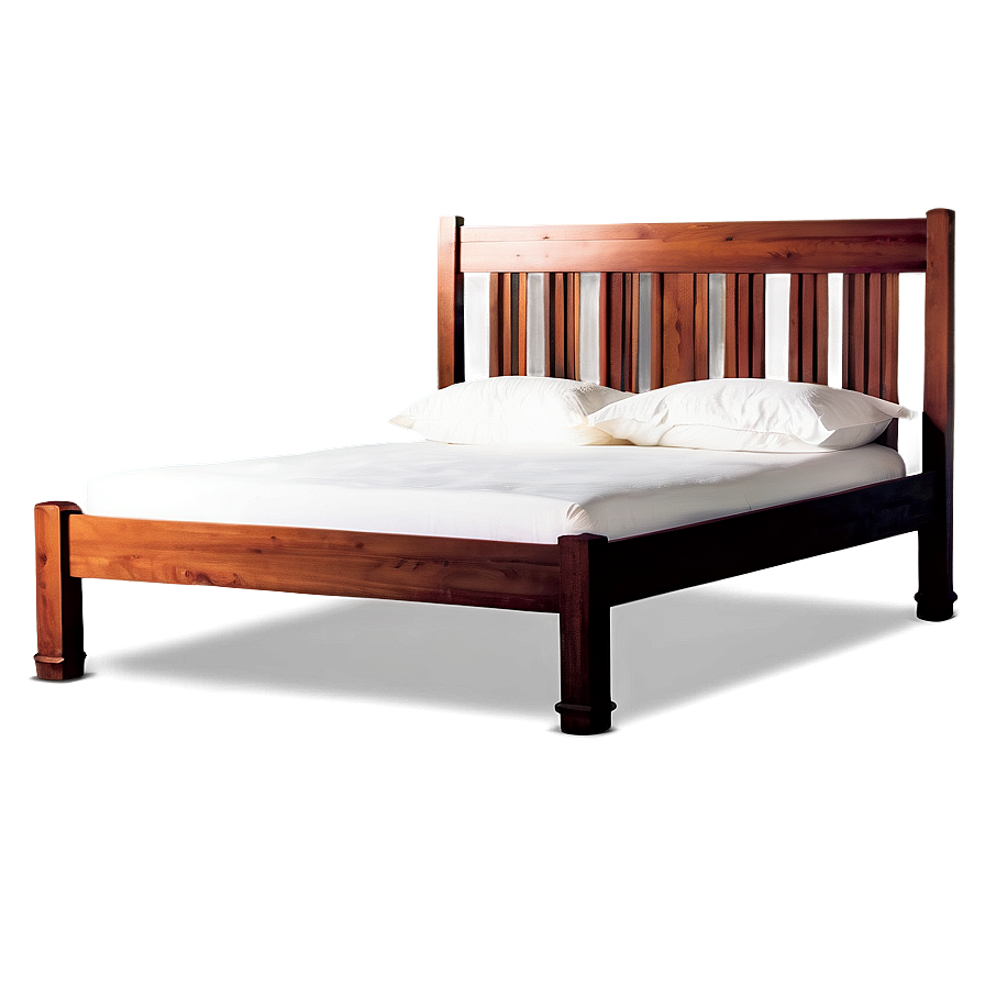 White Wooden Bed Png 06132024