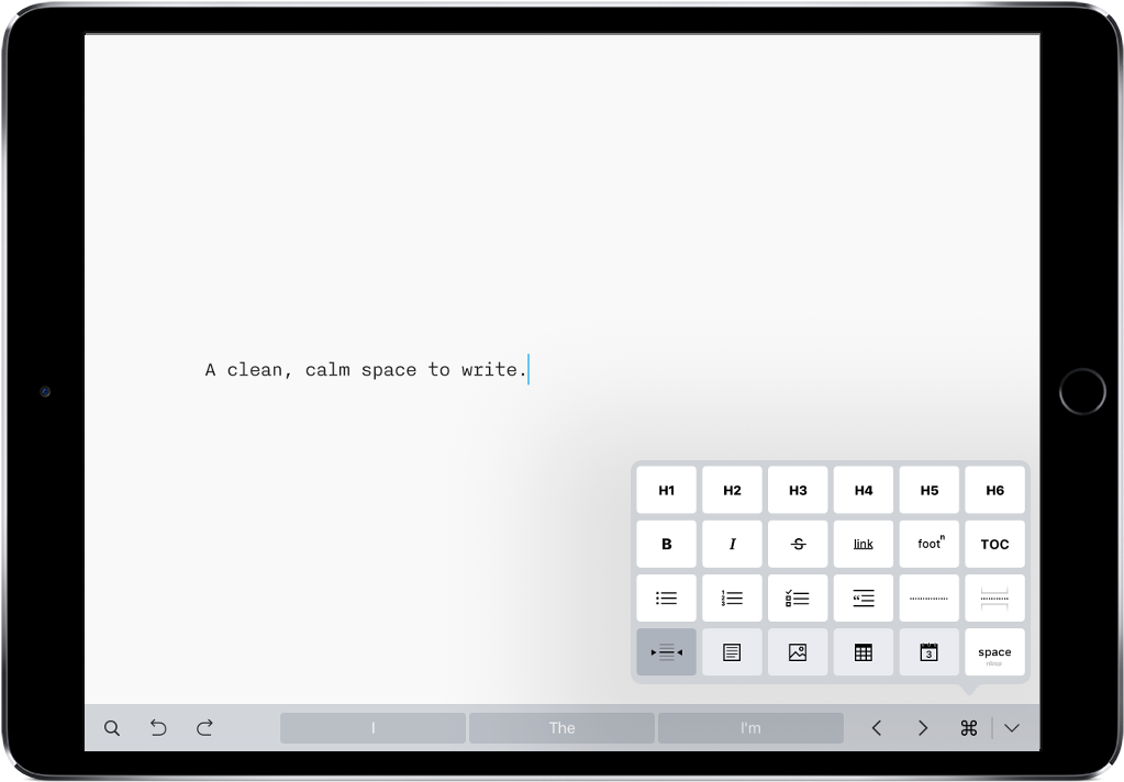 Whitei Padwith Writing App Interface