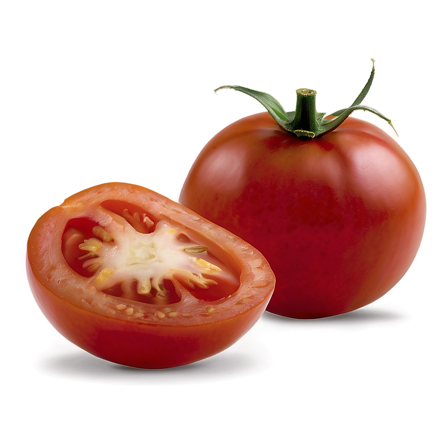 Whole And Halved Tomato Png 13