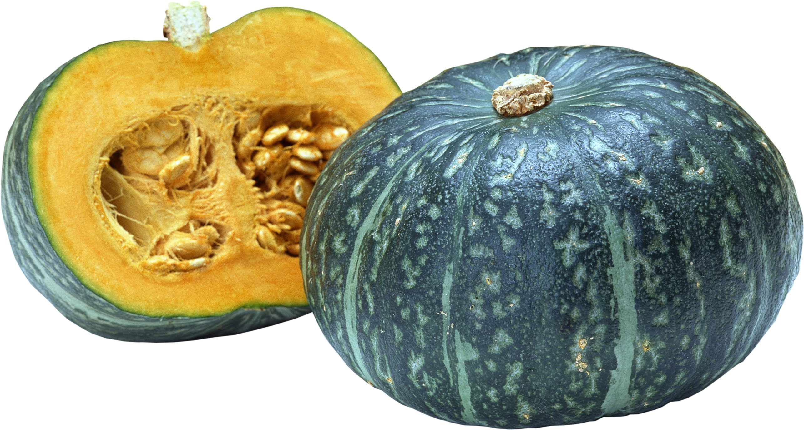 Wholeand Halved Blue Squash