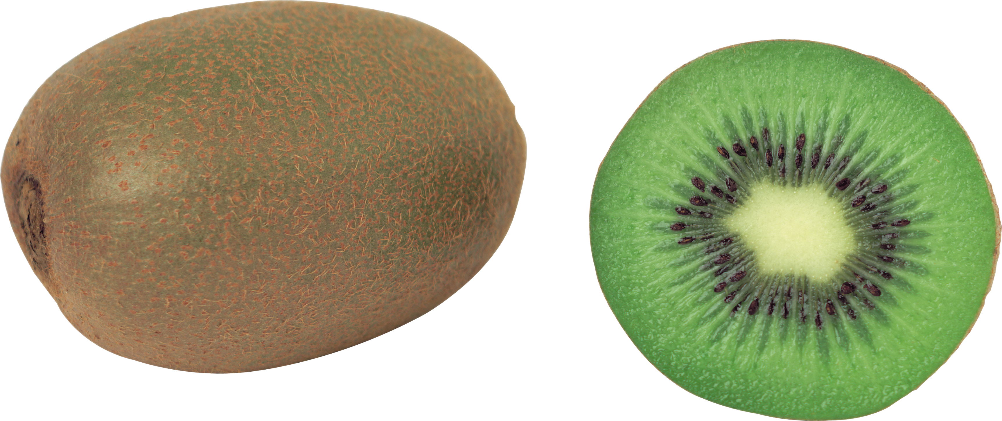 Wholeand Halved Kiwi Fruit