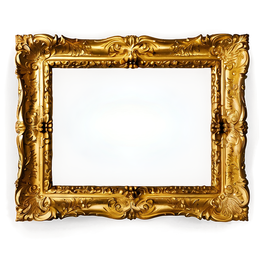 Wide Gold Frame Png 05042024