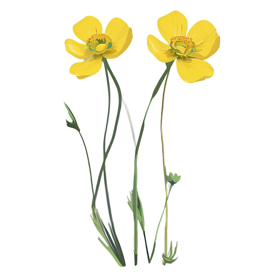 Wild Buttercup Illustration Png Xks