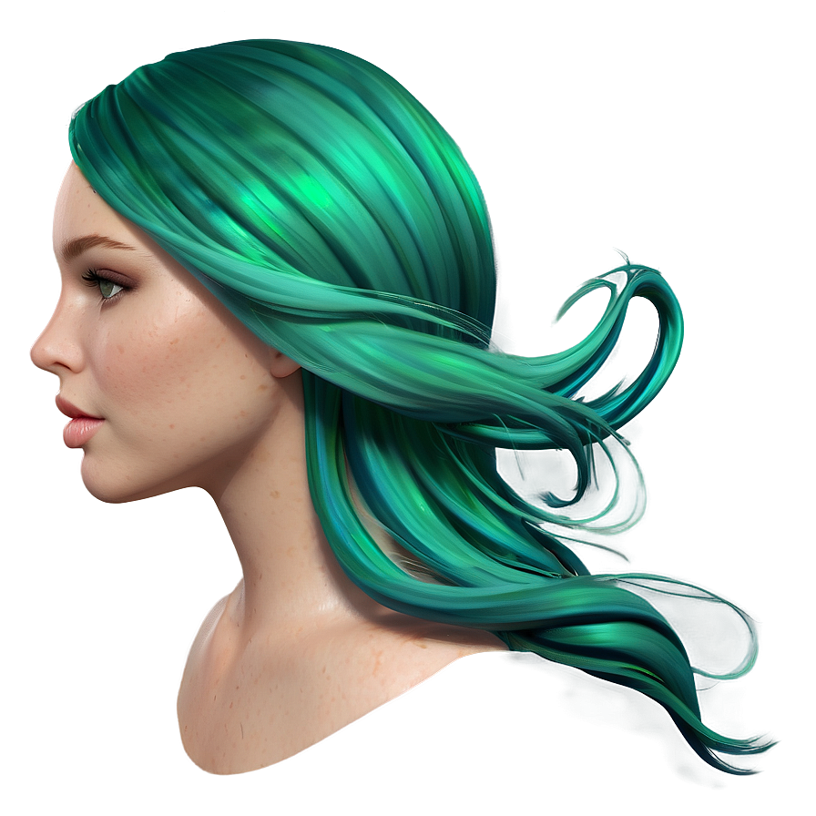 Wild Green Hair Waves Png 06282024