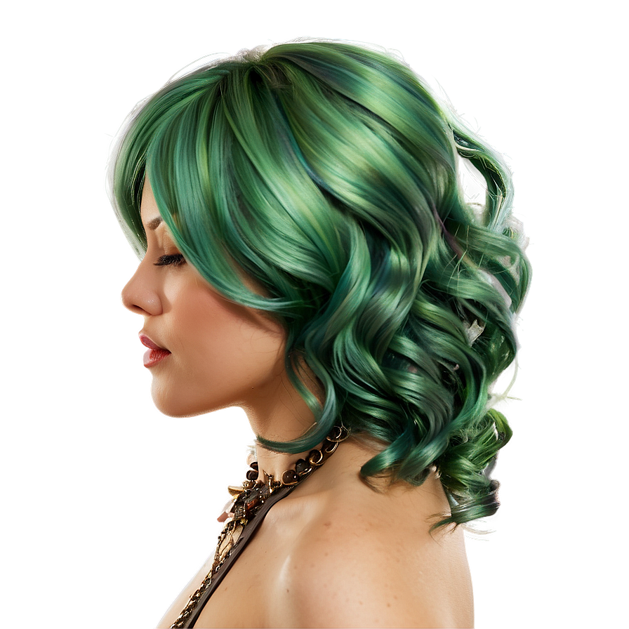 Wild Green Hair Waves Png 15