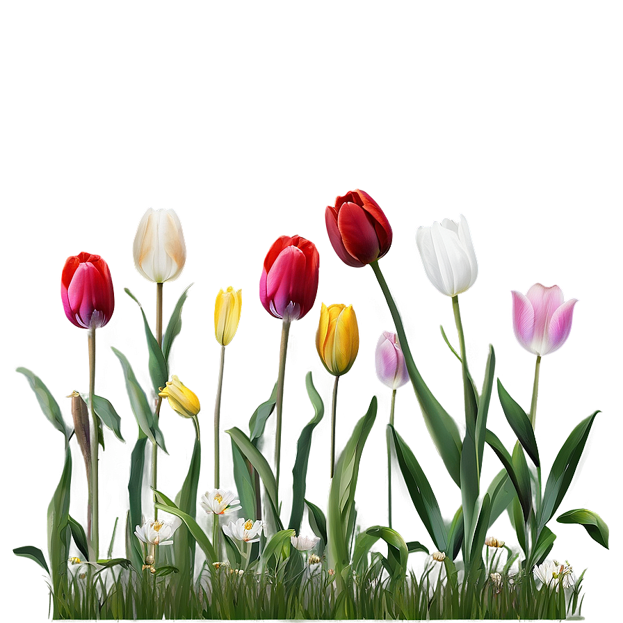 Wild Tulips Meadow Png Xux