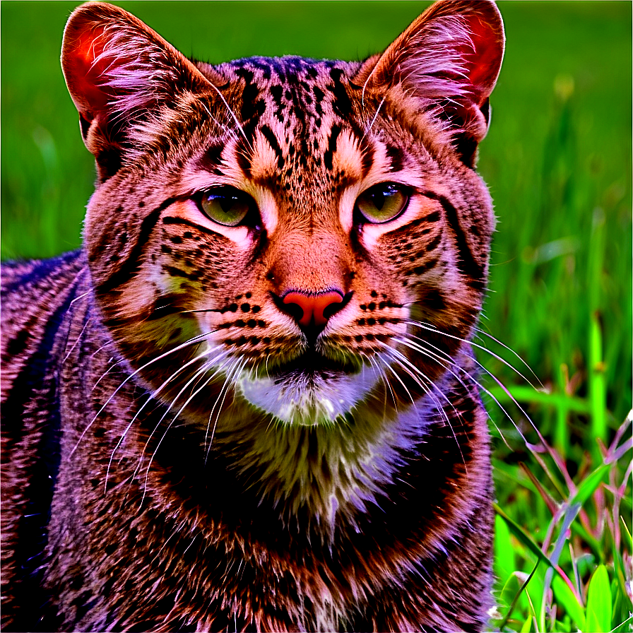 Wildcat In Grassland Png Irm50