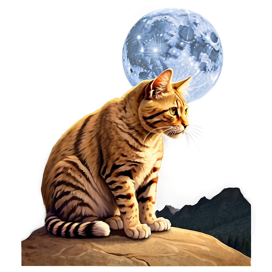 Wildcat In Moonlight Png Oie