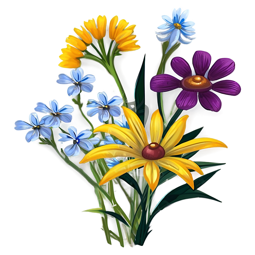 Wildflower Bouquet Closeup Png Lvr94