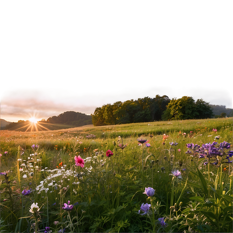 Wildflower Meadow At Dawn Png Jwu