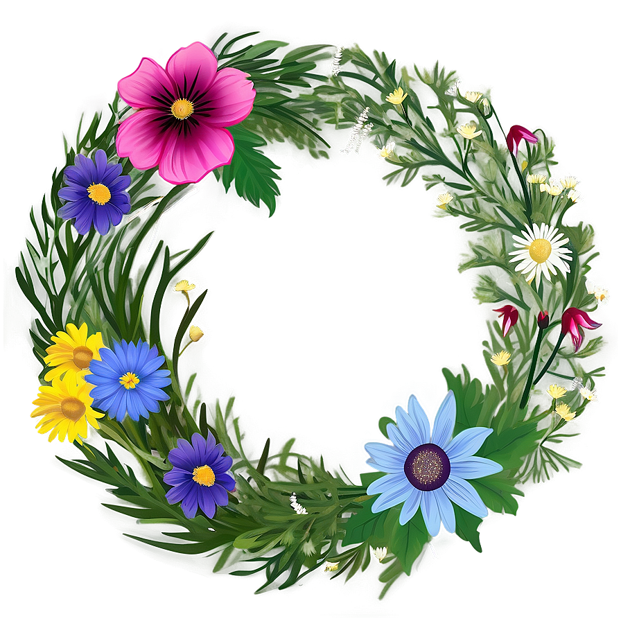 Wildflower Meadow Wreath Png 05242024