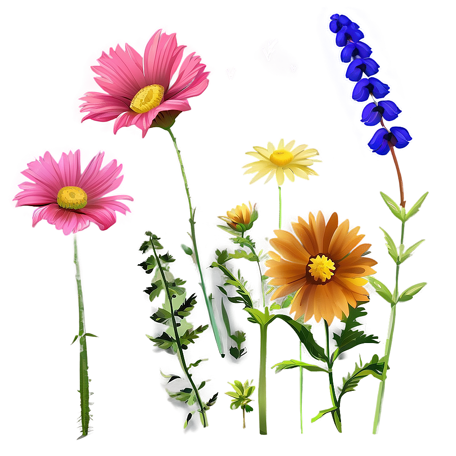 Wildflowers Against Blue Sky Png Sco