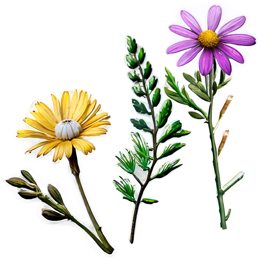 Wildflowers And Mountains Png Ink13