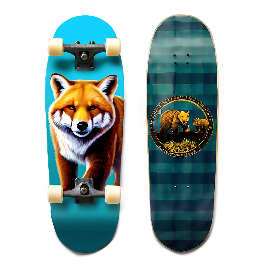 Wildlife Skateboard Deck Illustration Png 06282024