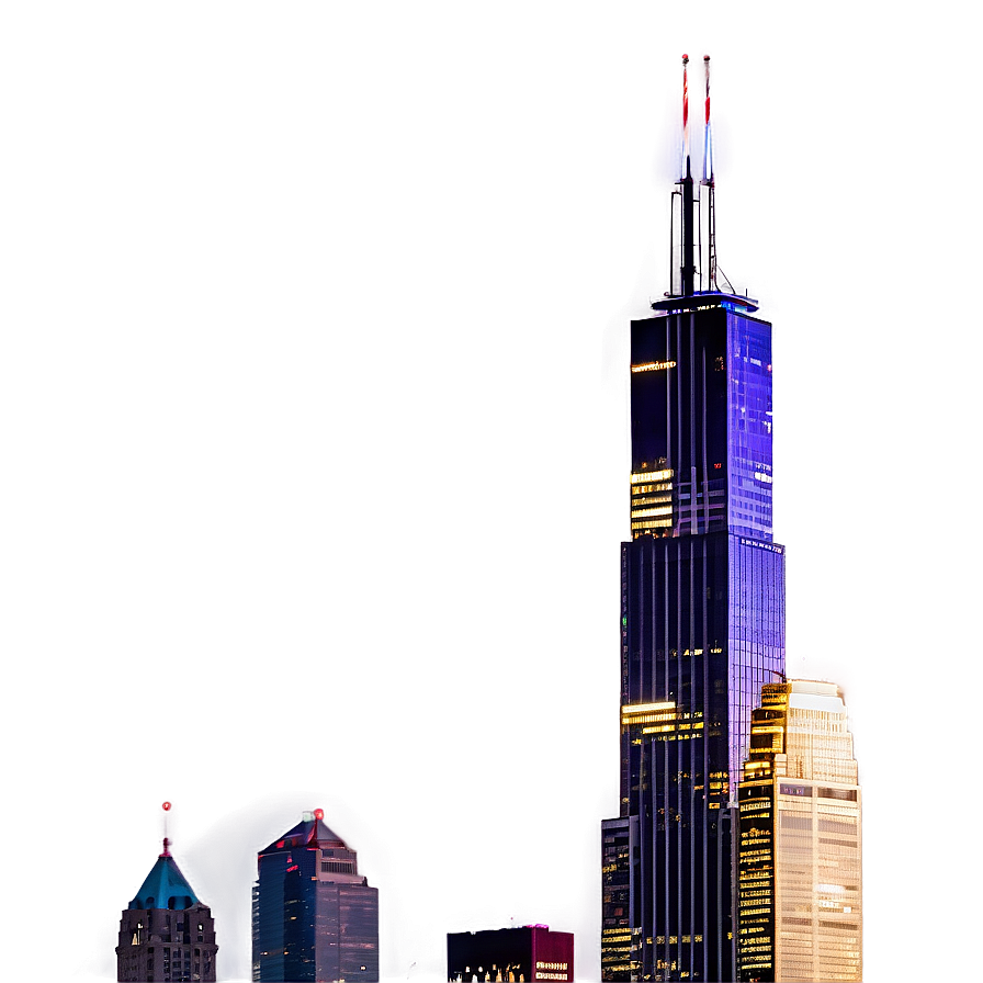 Willis Tower Twilight Sky Png Ugm23