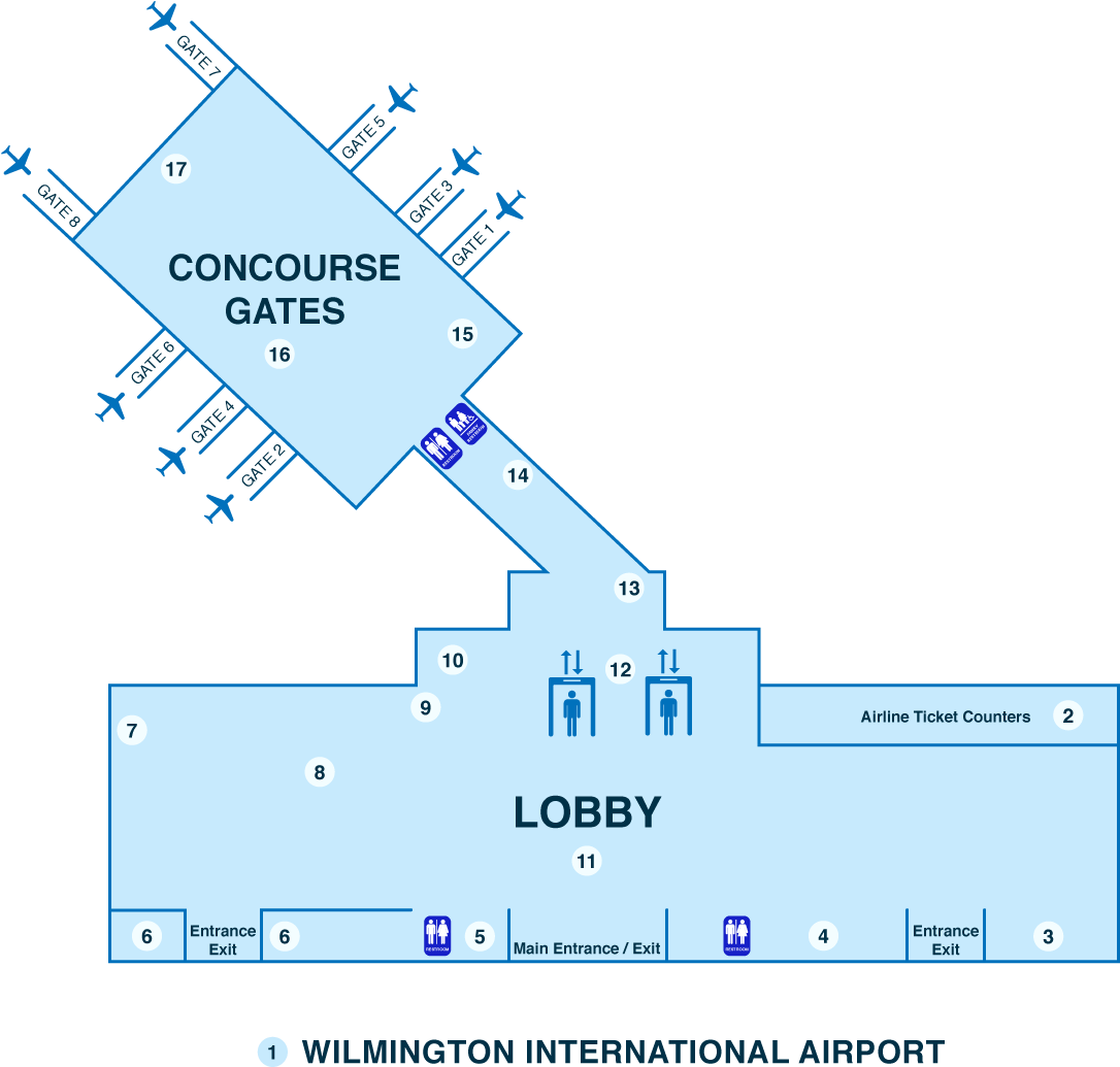 Wilmington Airport Layout Map