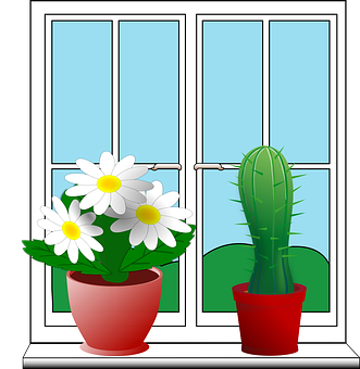 Window Plants Illustration