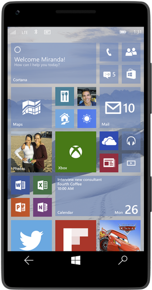 Windows Phone Home Screen Display