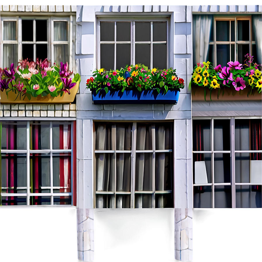 Windows With Flower Box Png 06112024